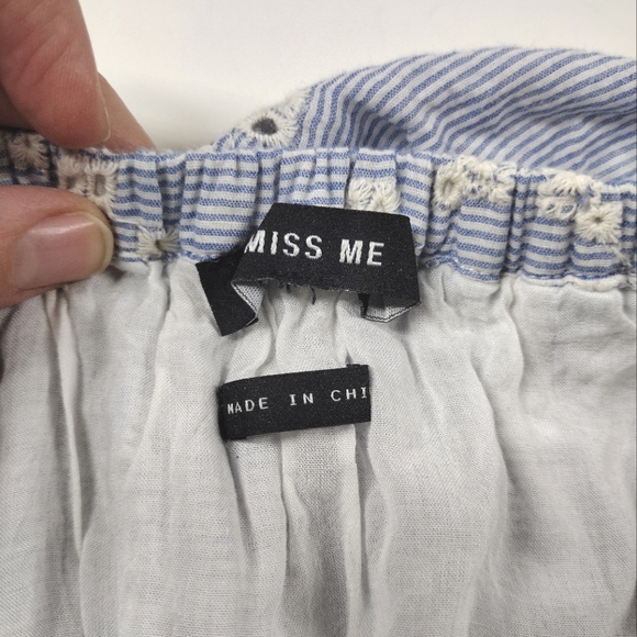 Miss Me Blue Seersucker Embroidered Dress - Picture 8 of 11